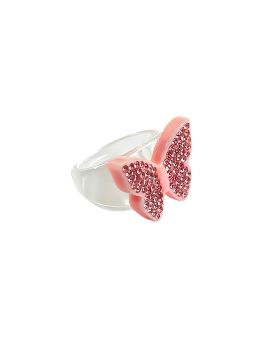 Crystal Butterfly Classic Ring