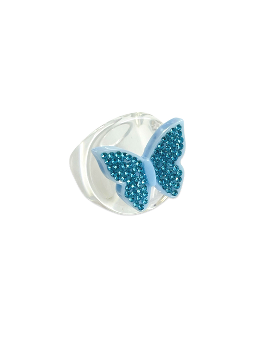 Crystal Butterfly Circle Ring