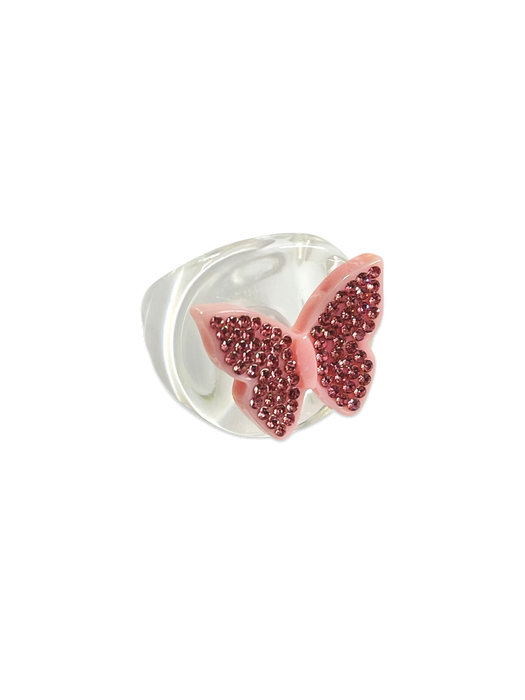 Crystal Butterfly Circle Ring