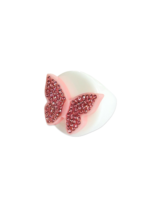 Crystal Butterfly Circle Ring
