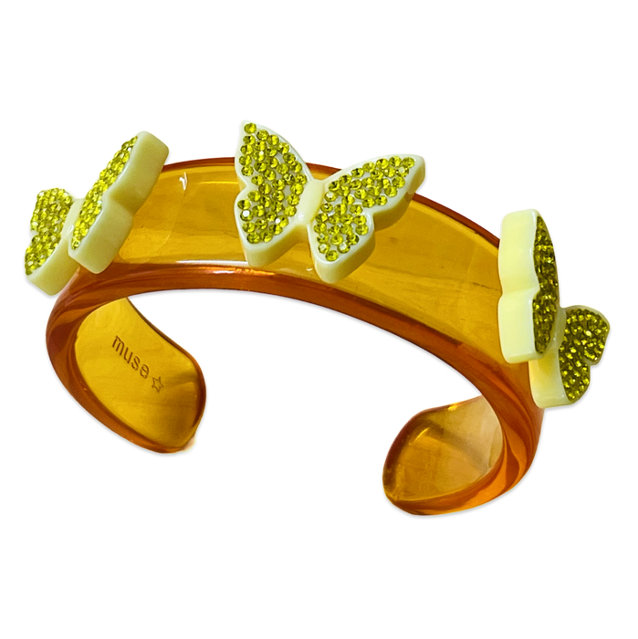 Crystal Butterflies Wide Cuff