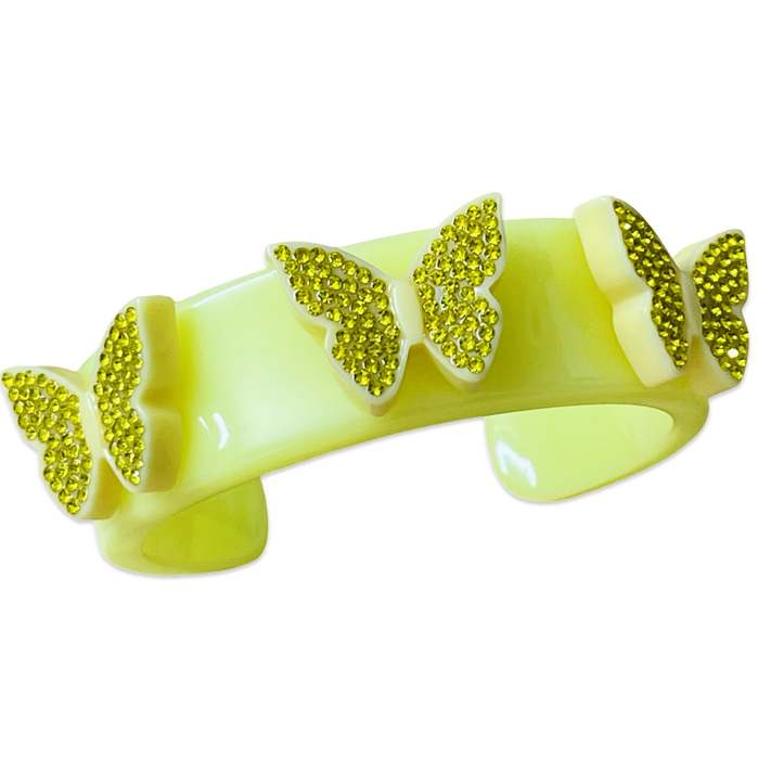 Crystal Butterflies Wide Cuff