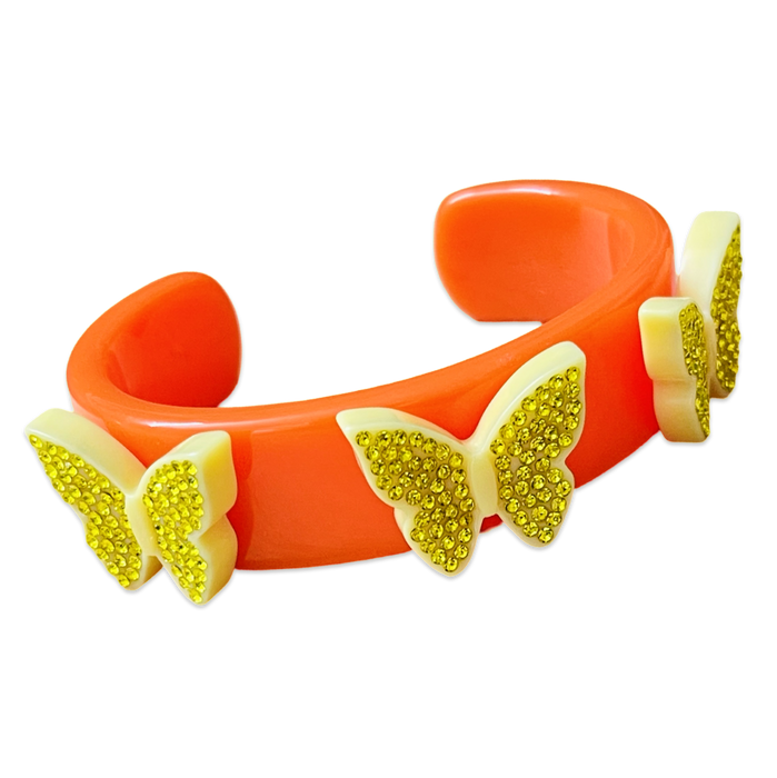 Crystal Butterflies Wide Cuff