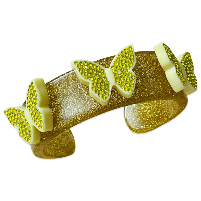Crystal Butterflies Wide Cuff