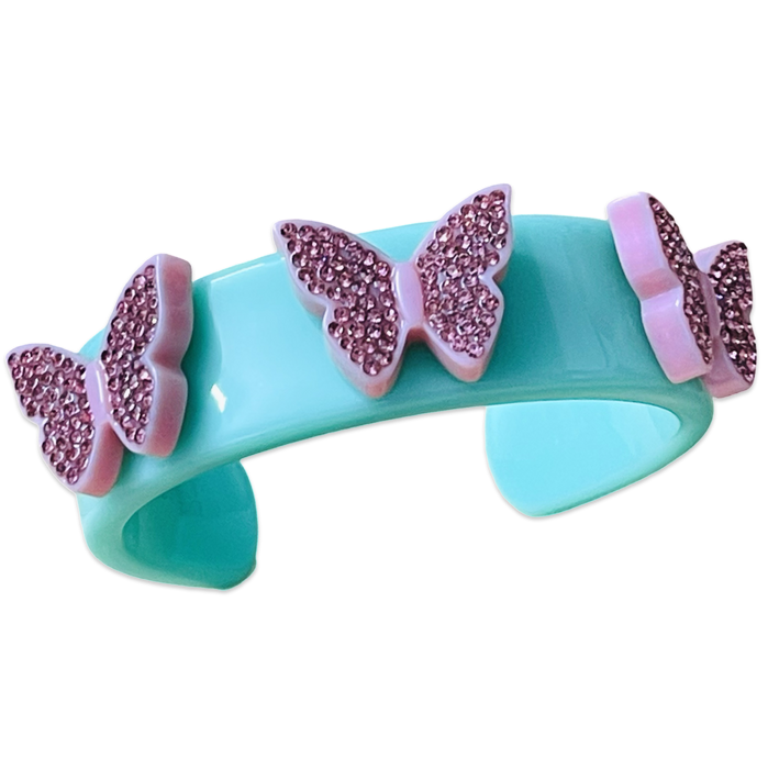 Crystal Butterflies Wide Cuff