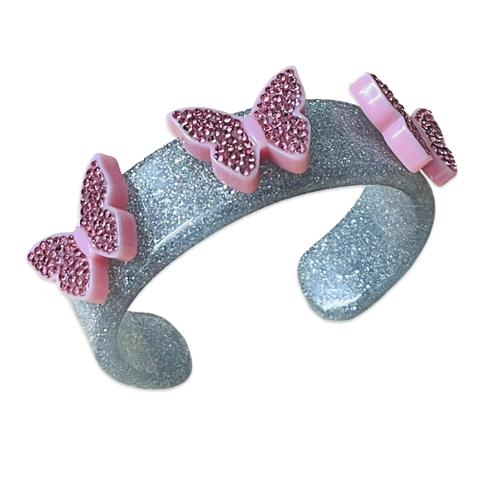 Crystal Butterflies Wide Cuff