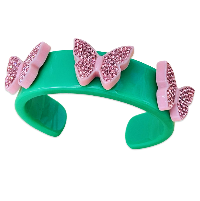 Crystal Butterflies Wide Cuff