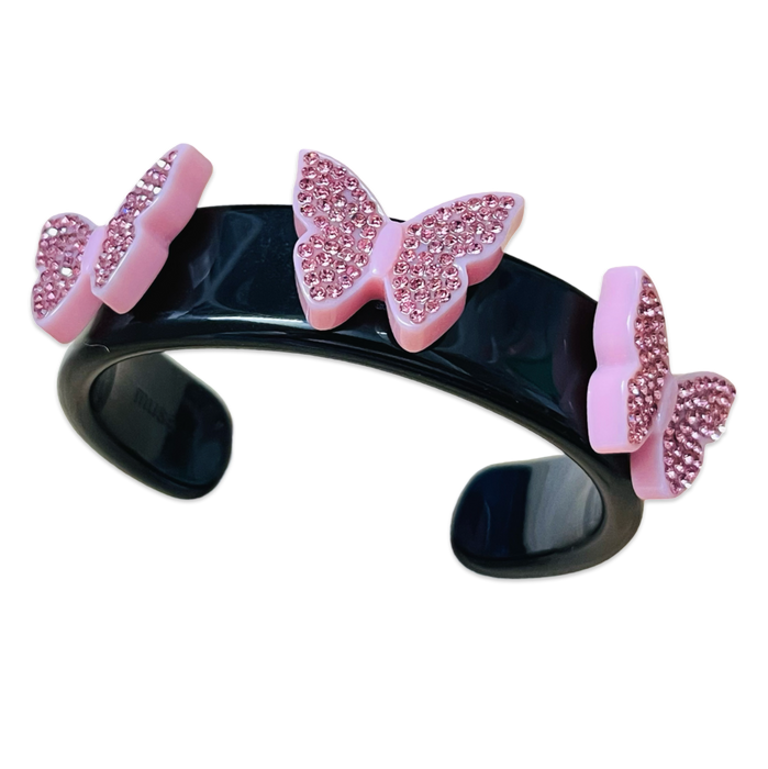 Crystal Butterflies Wide Cuff