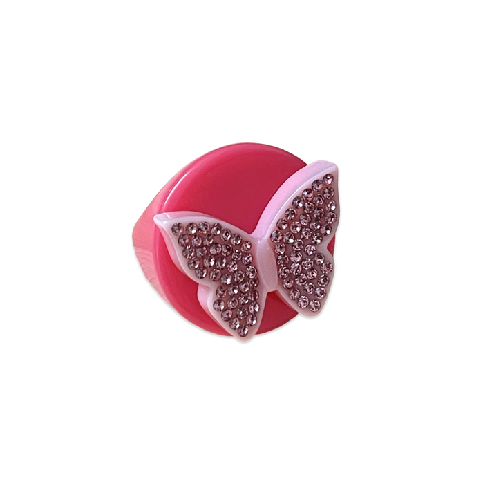 Crystal Butterfly Circle Ring