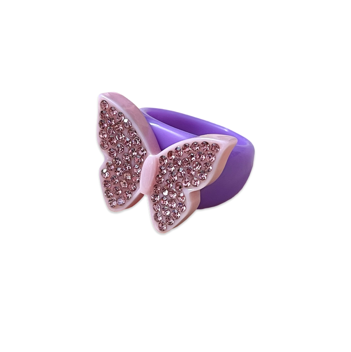Crystal Butterfly Classic Ring