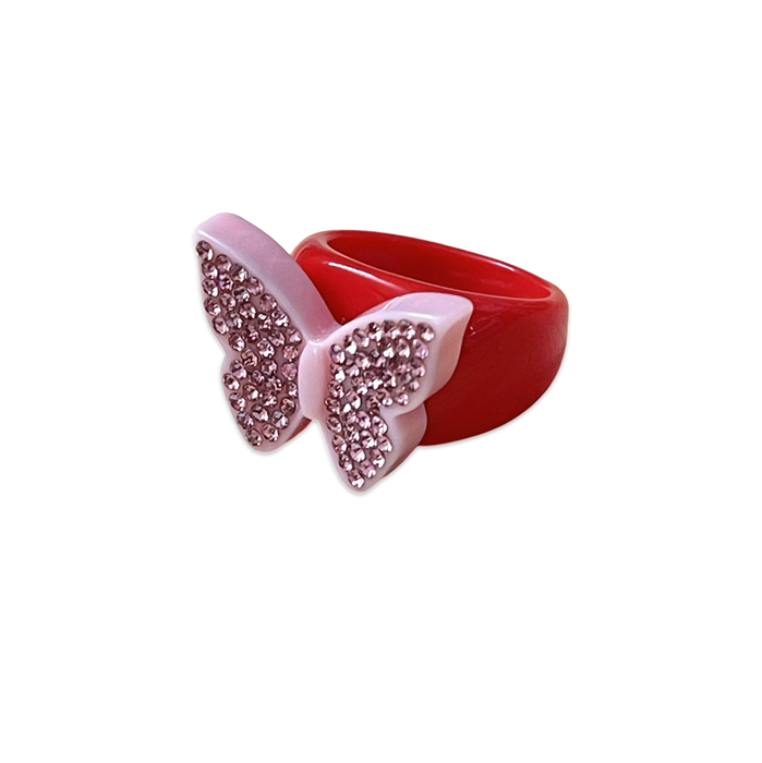 Crystal Butterfly Classic Ring