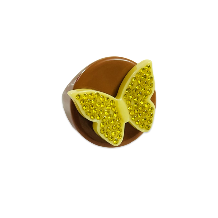 Crystal Butterfly Circle Ring