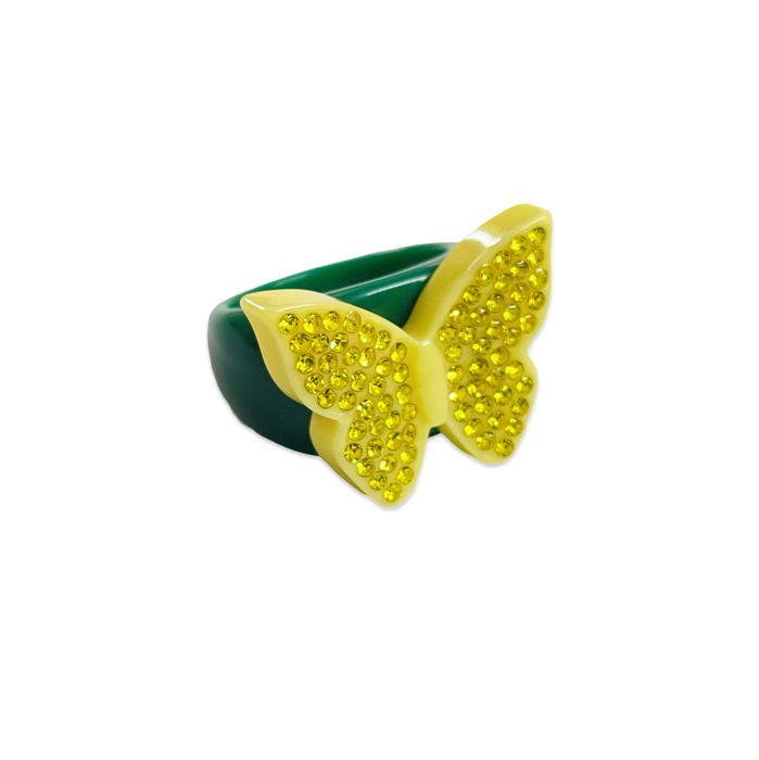 Crystal Butterfly Classic Ring