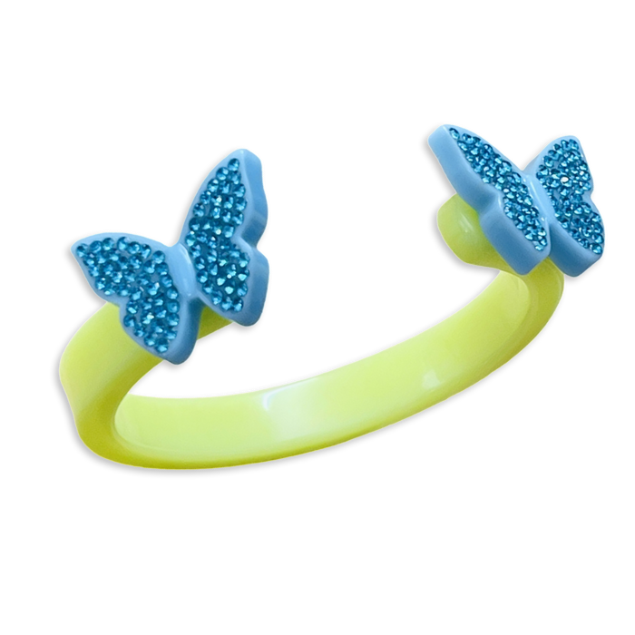 Crystal Butterflies Thin Cuff