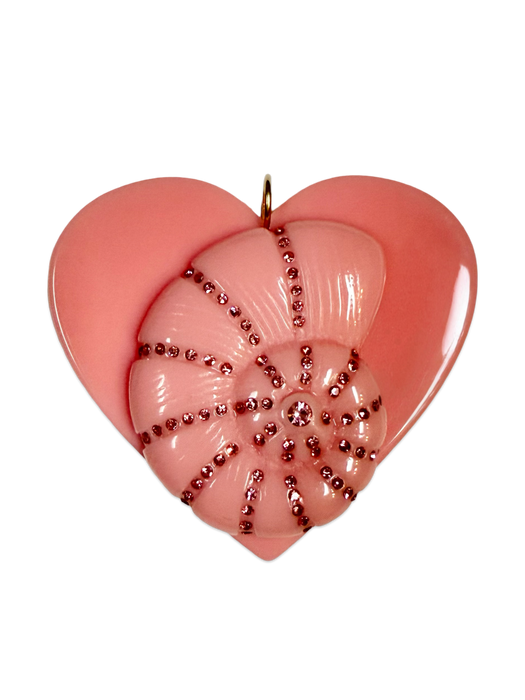 XL Crystal Shell Heart Pendants