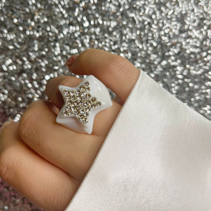 Star Base Large Crystal Star Ring