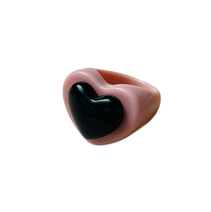 Puffy Heart On Heart Base Ring