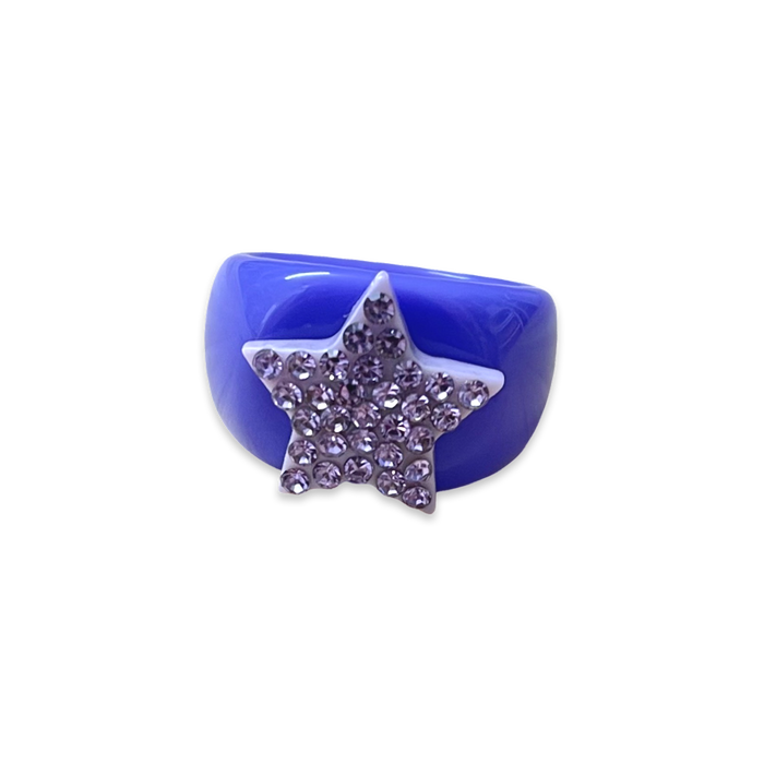 Classic Small Crystal Star Ring