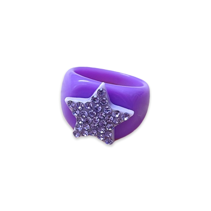 Classic Small Crystal Star Ring
