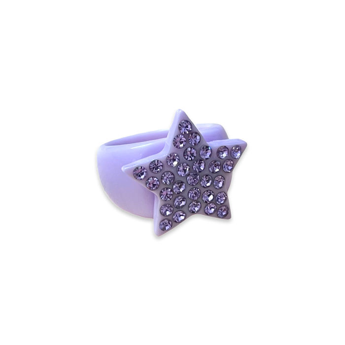 Classic Large Crystal Star Ring