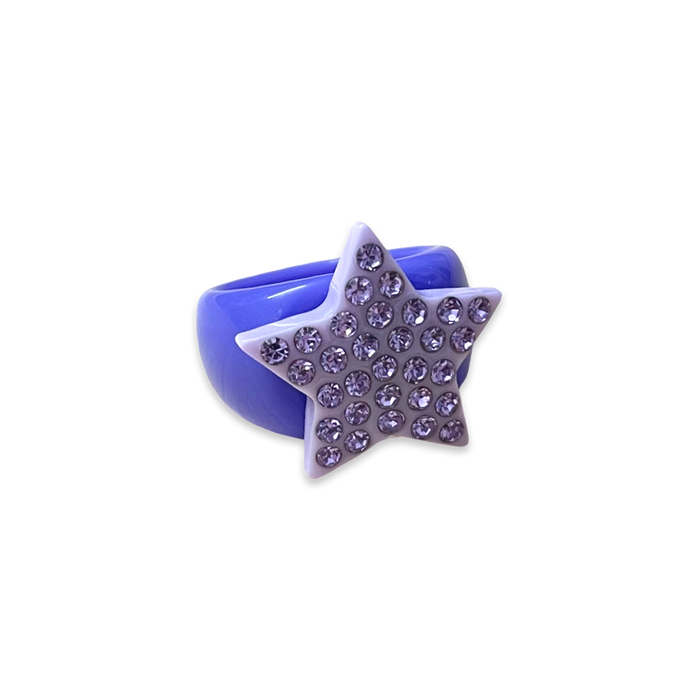Classic Large Crystal Star Ring