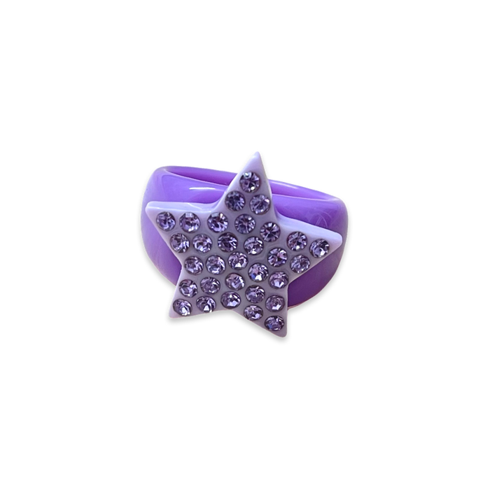 Classic Large Crystal Star Ring