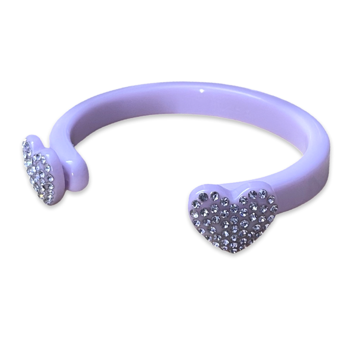 Small Crystal Hearts Cuff Bracelet