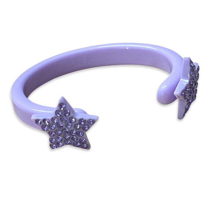 Large Crystal Star Thin Cuff Bracelet