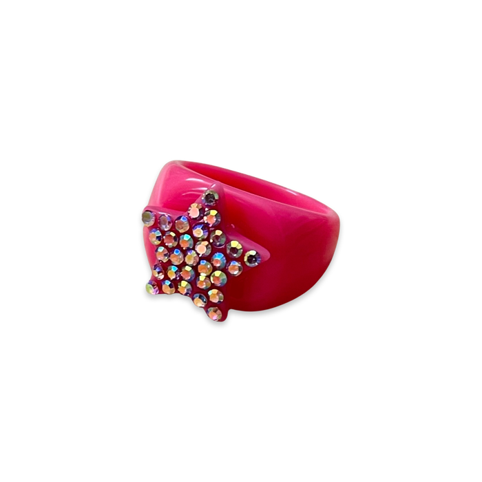 Classic Small Crystal Star Ring