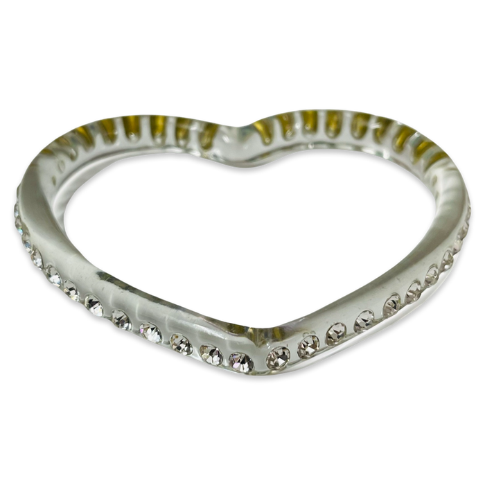 Crystal Heart Bangle Bracelet