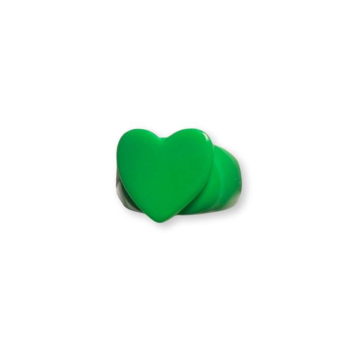 Lime Green Classic Heart Ring