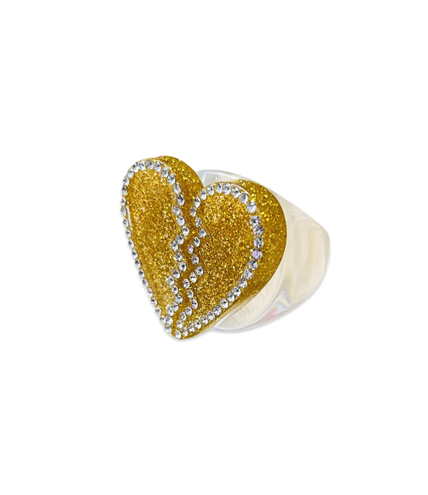 Crystal Broken Heart Circle Ring