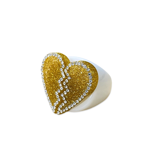 Crystal Broken Heart Circle Ring