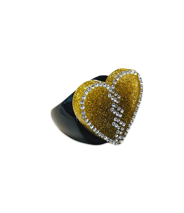 Crystal Broken Heart Circle Ring