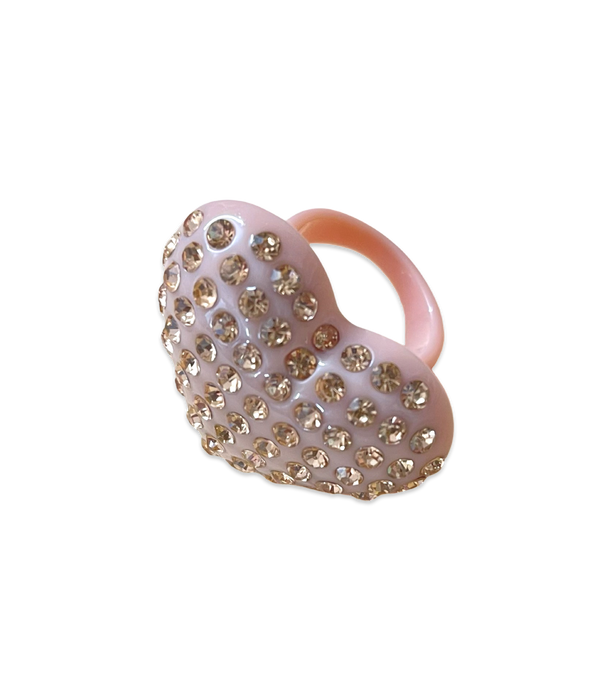 Extra Large Crystal Heart Ring