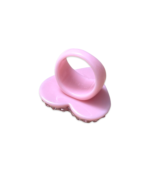 Extra Large Crystal Heart Ring