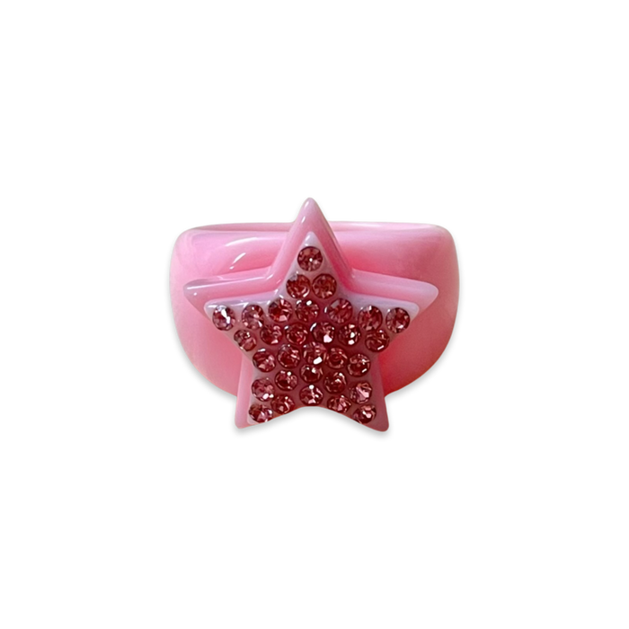 Classic Crystal Stacked Star Ring