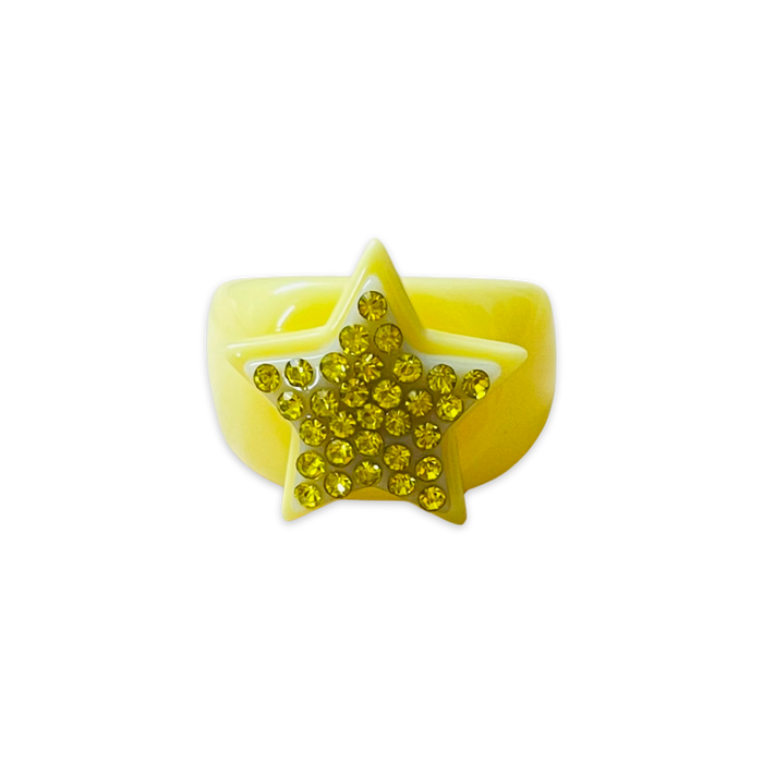 Classic Crystal Stacked Star Ring