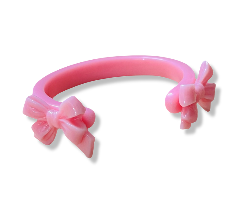 Floating Ribbon Bow Thin Cuff Bracelet