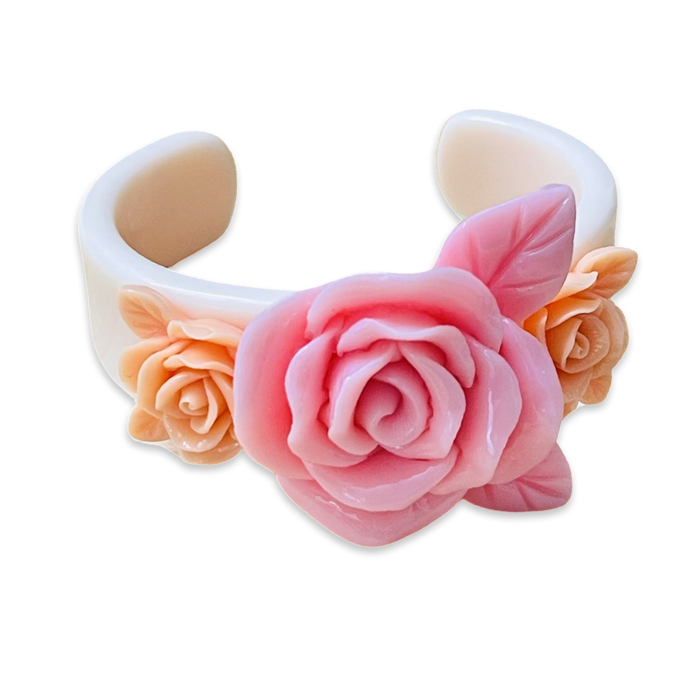 Large Rose Wide Cuff