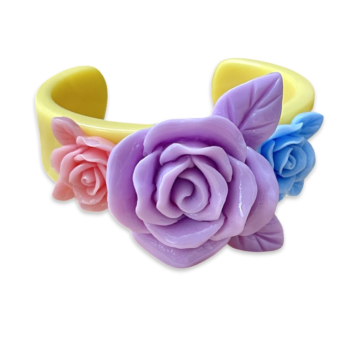 Large Rose Wide Cuff