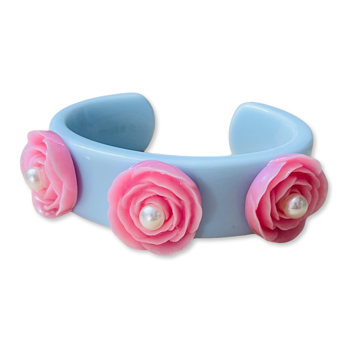 Pearl Flower Cuff Bracelet