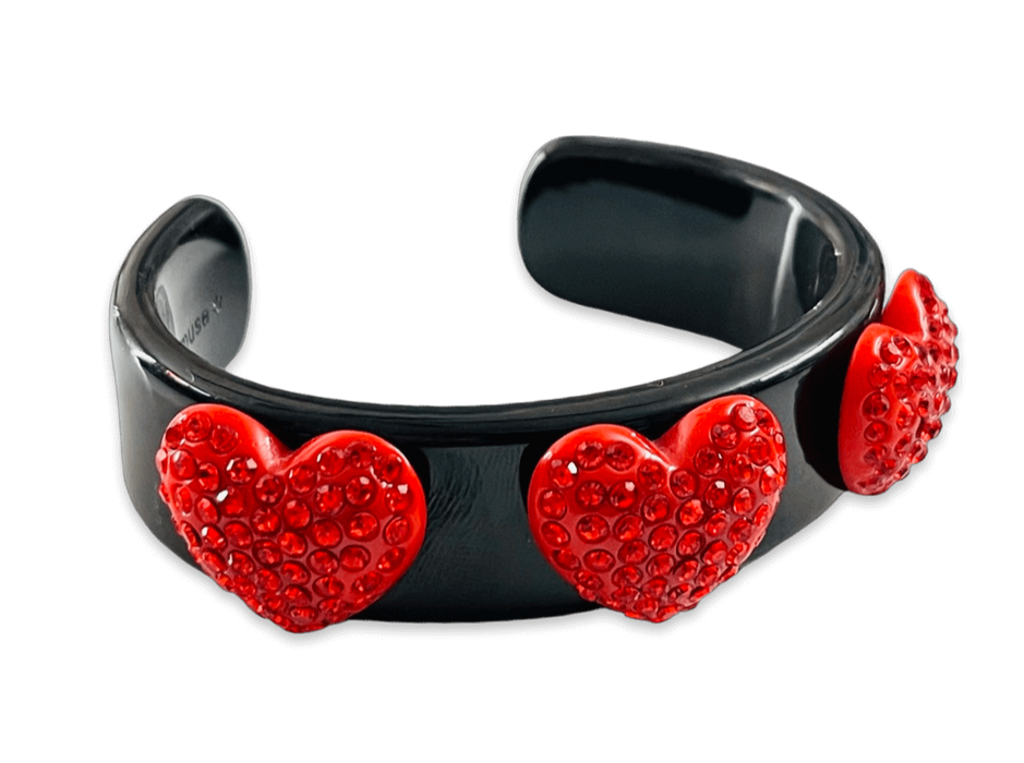 Crystal Heart Wide Cuff