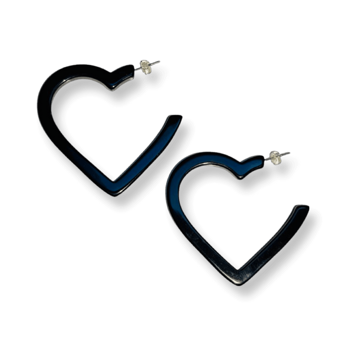 Large Acrylic Heart Hoop Earrings