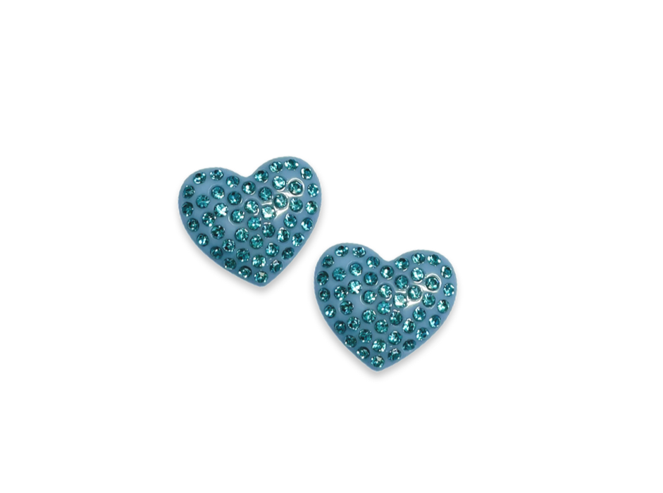 Small Crystal Heart Statement Stud Earrings