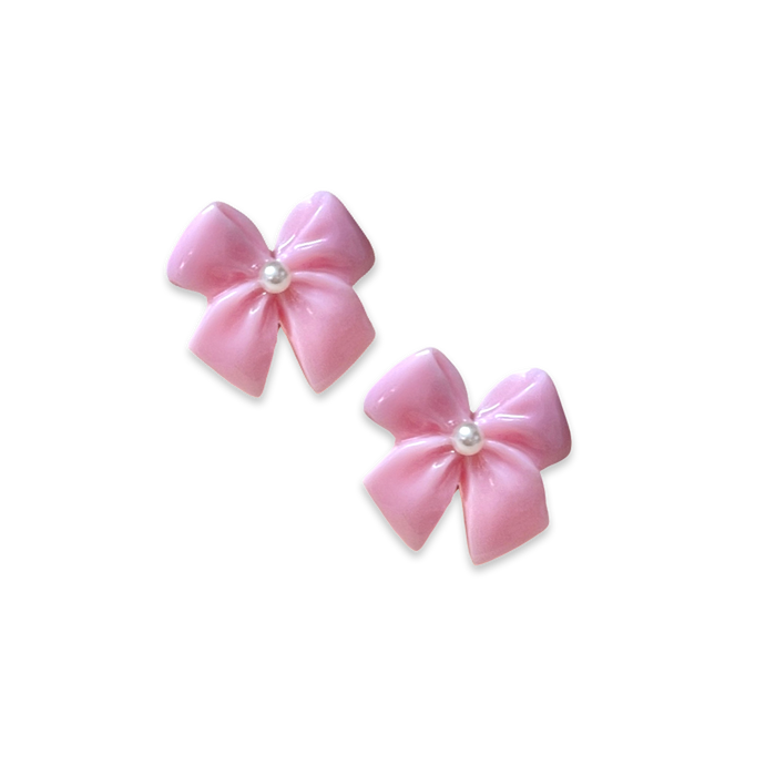 Pearl Bow Stud Earrings