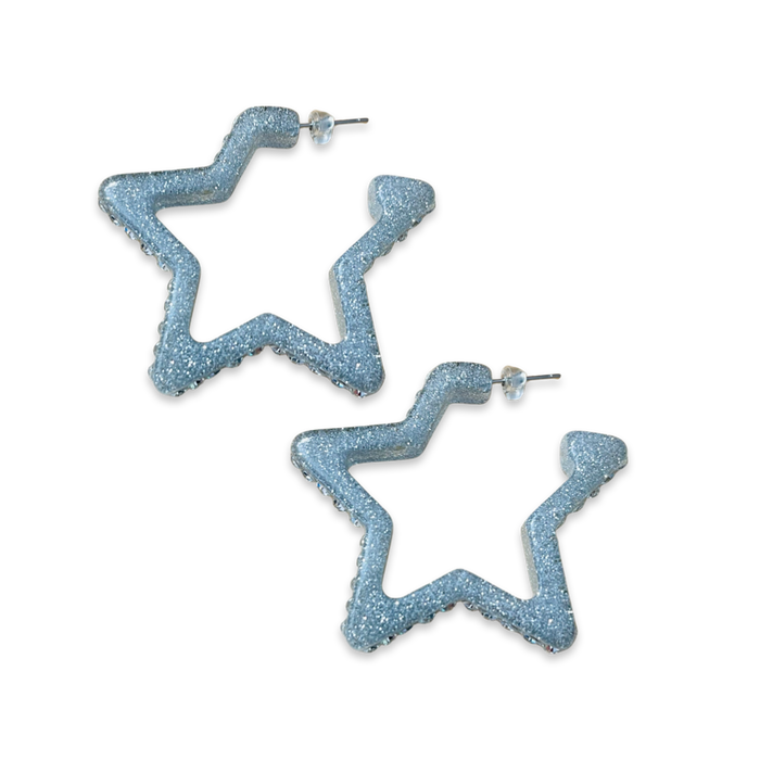 Crystal Star Hoop Earrings