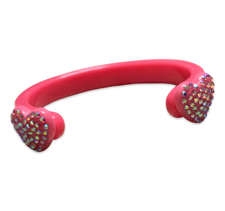 Small Crystal Hearts Cuff Bracelet