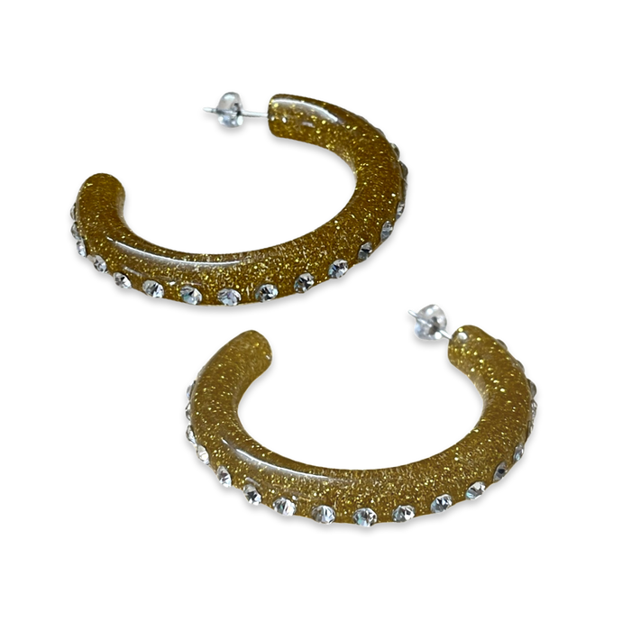 Large Crystal Hoop Earrings