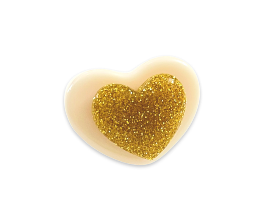 Glitter Puffy Heart Ring